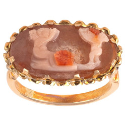 Gold ring with Roman Pink...