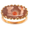 Gold ring with Roman Pink Agate Cameo depicting Two Putti 3rd-4th Century A.D.