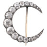Crescent Moon Brooch with 4.5ct Old Cut Diamonds, circa 1900's