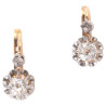 Platinum And 18kt Gold Old Cut Diamond Earrings 1930's
