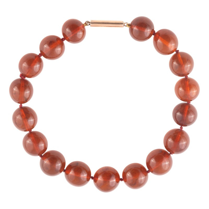 Amber Round Large Bead Necklace