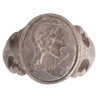 Silver Intaglio Men's Ring with Roman Profile Portrait 1st-3rd Century AD