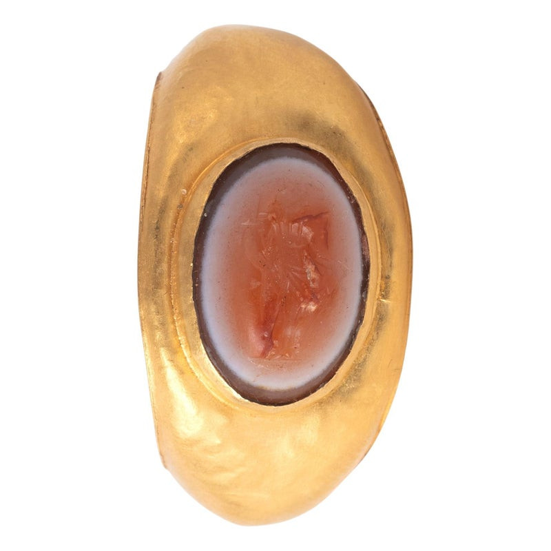 Hollow Roman Ring with Intaglio of Fortuna, circa 3rd century A.D.