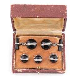 Art Déco Onyx and Diamond Dress Set