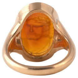 CORNELIAN INTAGLIO RING SIGNED LUIGI PICHLER, 1810’S CIRCA