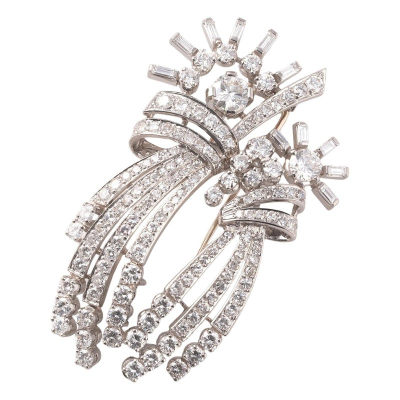 A Diamond And Platinum Brooch/Pendant Circa 1950