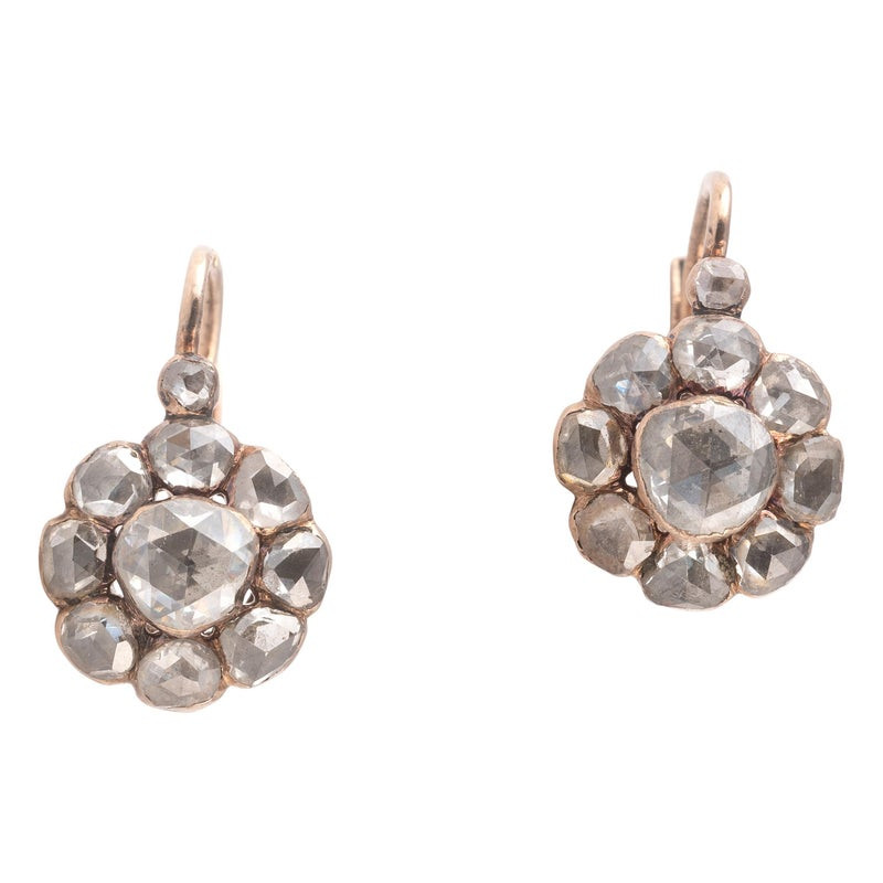Late 19th Century Rose Cut Diamond Earrings