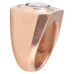 Gold Ring with Swan Agate Roman Cameo 2nd-3rd Century AD