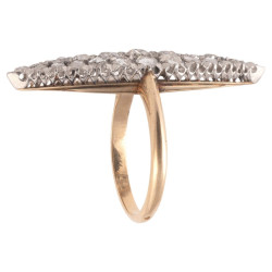 Antique Long Marquise Rose-cut Diamond And Old-cut Diamond Ring