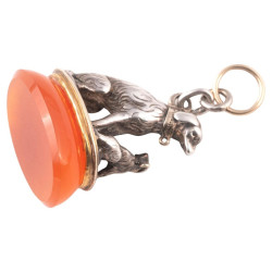 A Large Silver Gold And Hardstone Fob Seal English Circa 1870