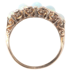 Late 19th Century Opals and Diamonds Five Stone Ring