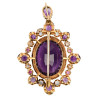 Neo-Renaissance Brooch/Pendant with Amethyst and Aquamarine