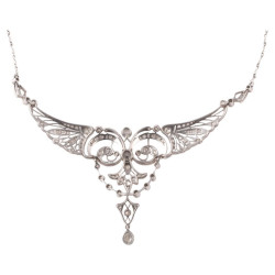 Belle Époque Platinum and Diamond Necklace circa 1910