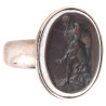 Late 19th Century Silver and Two Colour Vitreous Hercules Intaglio Ring