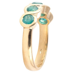 Mid-20th Century Five Stone Colombian Emerald Ring