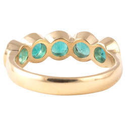 Mid-20th Century Five Stone Colombian Emerald Ring