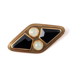 An Art Déco 18kt Gold Onyx And Jade Set By RENE FOY