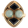 An Art Déco 18kt Gold Onyx And Jade Set By RENE FOY