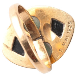 An Art Déco 18kt Gold Onyx And Jade Set By RENE FOY