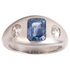 2ct Sapphire And Diamond Platinum Three Stone Ring
