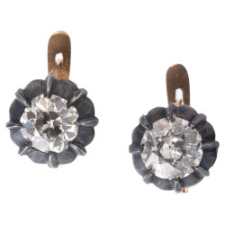 Stud Earrings 3ct Old Cut...