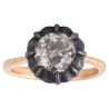 Setting Gold And Silver Single 3ct Old Cut Diamond Stone Ring