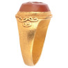 Roman Gold Ring with Carnelian Intaglio of a Gryllos Sileno and Eagle