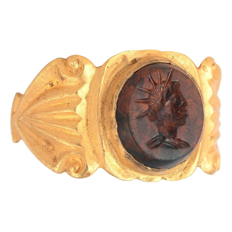 Roman Jasper Intaglio set in Ancient Gold Ring