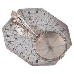 Rare Silver Pocket Sundial...