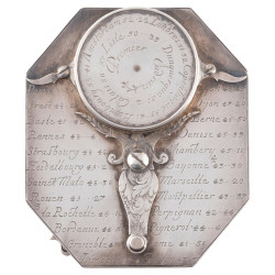 Rare Silver Pocket Sundial And Compass By Michael Butterfield Paris Circa 1700