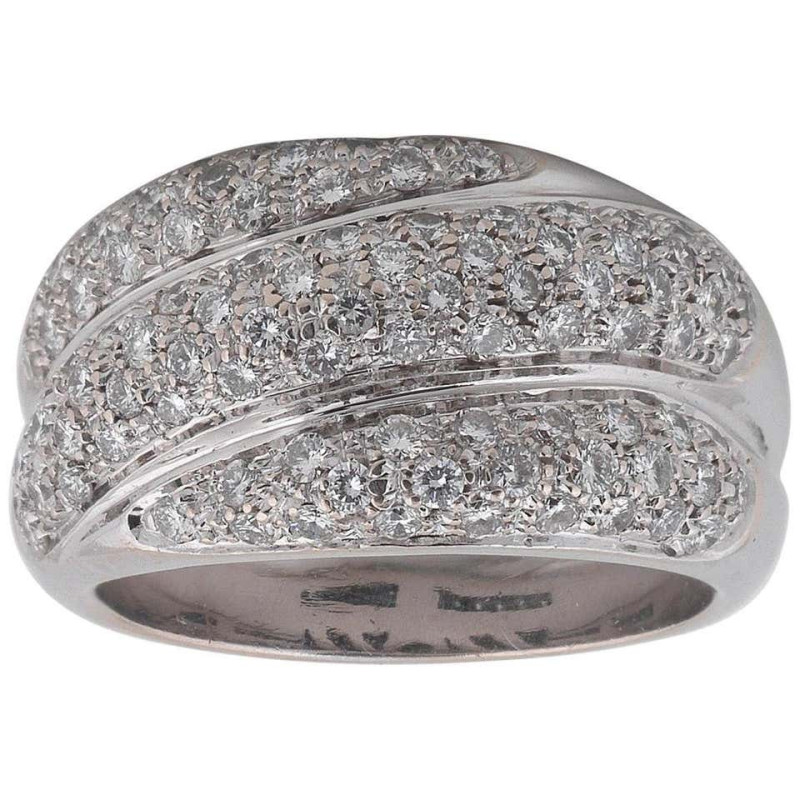 Salvini Damiani Diamond Gold Wide Band Ring