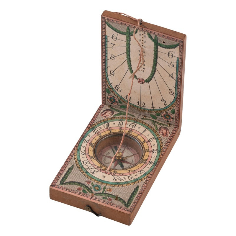 A Stockert-pattern Fruitwood Diptych Sundial