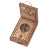 A German Stockert Pattern Fruitwood Diptych Pattern Pocket Sundial