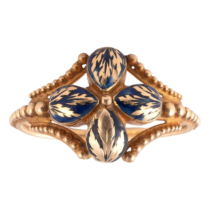 Late 18th Century Gold Four Compartment Poison Ring