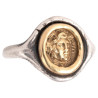 Antique 19th Century Blackened Silver and Gold Medusa Cameo Ring