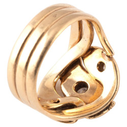 Art Nouveau French Old Cut Diamond Snake Ring 1900’s