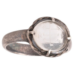 18th Century Jewish Rock Crystal Intaglio Ring