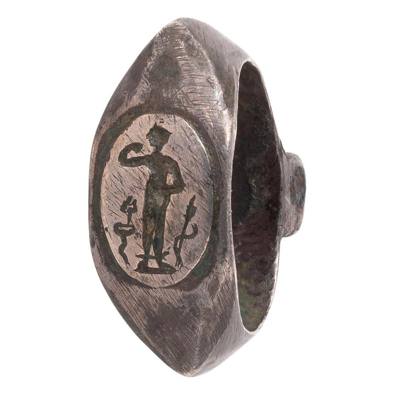 Silver Intaglio Ring With Roman Divinity 3rd-4th Century AD