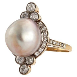 A Natural Pearl Diamond And...