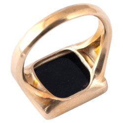 Antique Yellow Gold and Micromosaic Dog Ring