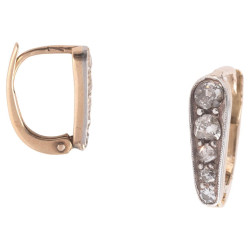 Antique Diamond Silver And Yellow Gold Pair Of Earrings