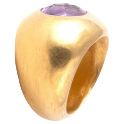 Paleo Christian 22kt Gold Ring With An Amethyst Intaglio 4th Century AD