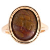 Magical Roman Gold Ring with an Ancient Jasper Abraxas Stone Intaglio