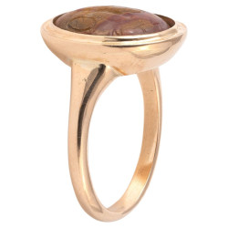 Magical Roman Gold Ring with an Ancient Jasper Abraxas Stone Intaglio