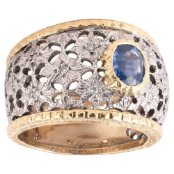 Vintage Mario Buccellati Sapphire And Diamond Ring