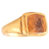 Byzantine Gold Ring with Topaz Intaglio depicting the Bust of Christ 7th Century