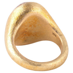 Renaissance 18kt Gold Agate Cameo Ring Depicting Charles V