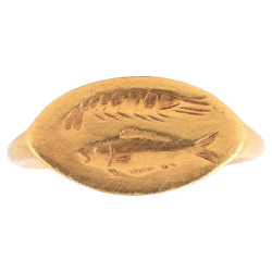 Greek Gold Ring with Fish...