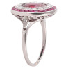 Antique 2.49ct Burma Ruby and Diamond Cluster Ring, Platinum, Italy