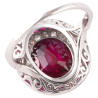 Antique 2.49ct Burma Ruby and Diamond Cluster Ring, Platinum, Italy